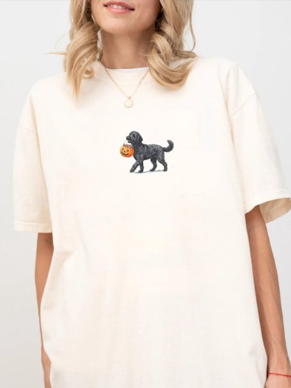 Goldendoodle Black Halloween T-shirt, Spooky Dog Shirt